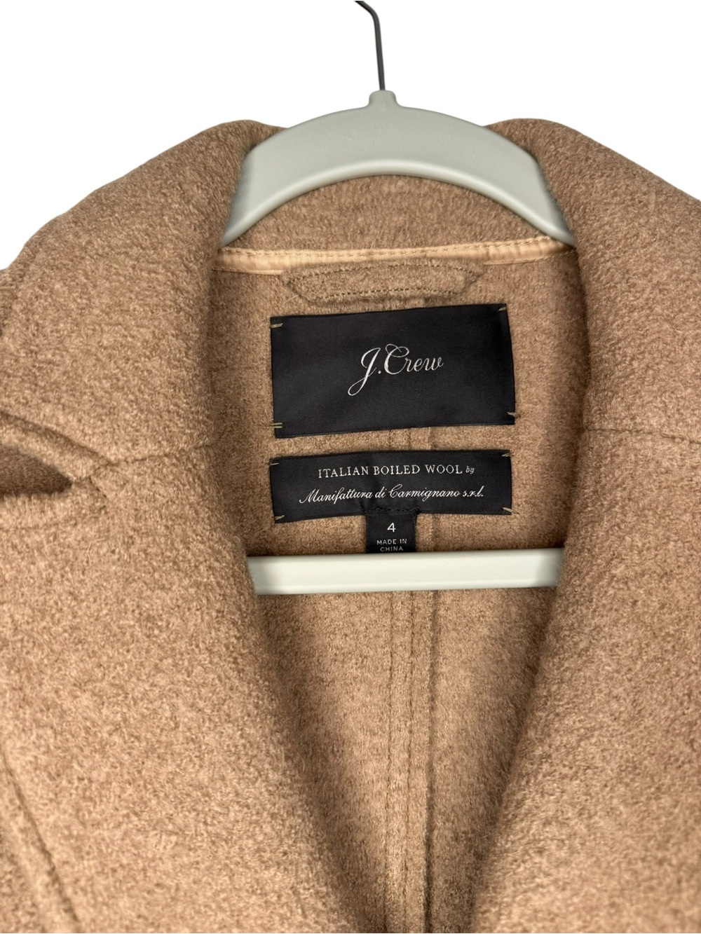 J.Crew Women’s Daphne Italian Boiled Wool Topcoat Tan Size 4 - Picture 5 of 6